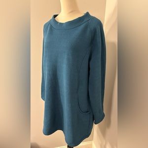 Talbots Teal Pullover Tunic Sweatshirt